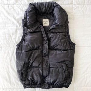 Grey Zip Puffer Vest